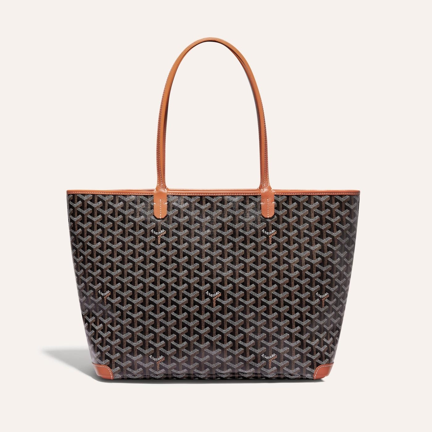 Goyard Artois Tote MM Black and Brown Goyardine Canvas & Chevroches Calfskin Palladium Hardware - Image 1